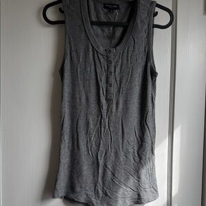 Kenneth Cole Charcoal Gray Henley Sleeveless Tank